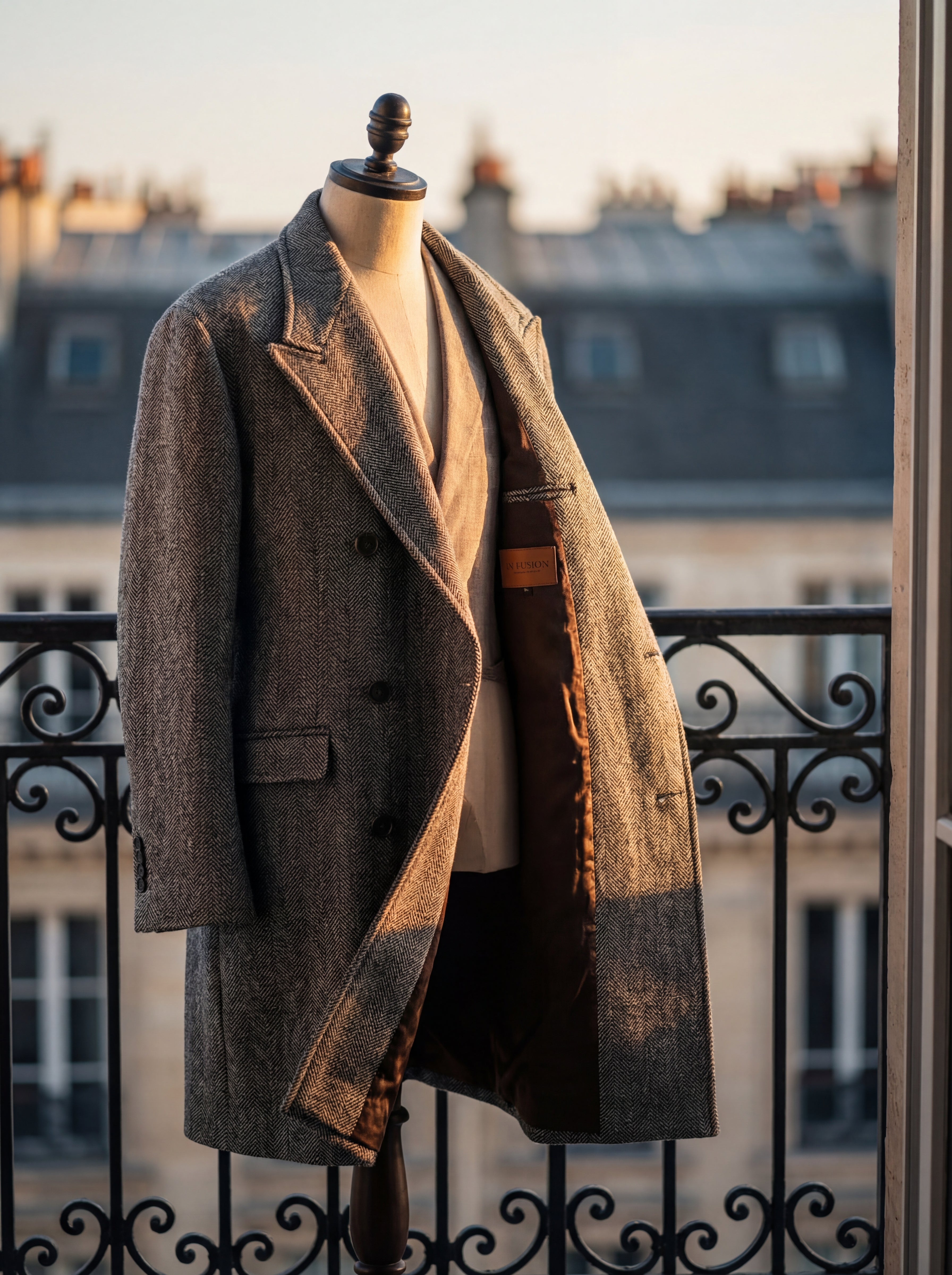 CAPPOTTO SARTORIALE IN MISTO LANA - MARRONE