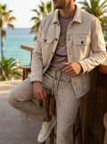 Giubbotto Overshirt Effetto Scamosciato - BURRO