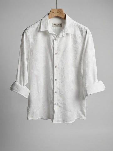 CAMICIA OPERATA - MOTIVO FLOREALE A RILIEVO