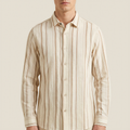 Vertigo camicia uomo cotone lino tessuto a rilievo Made in Italy