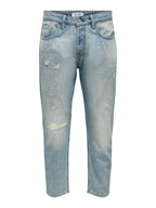 DENIM CROPPED FIT - BLUE DENIM