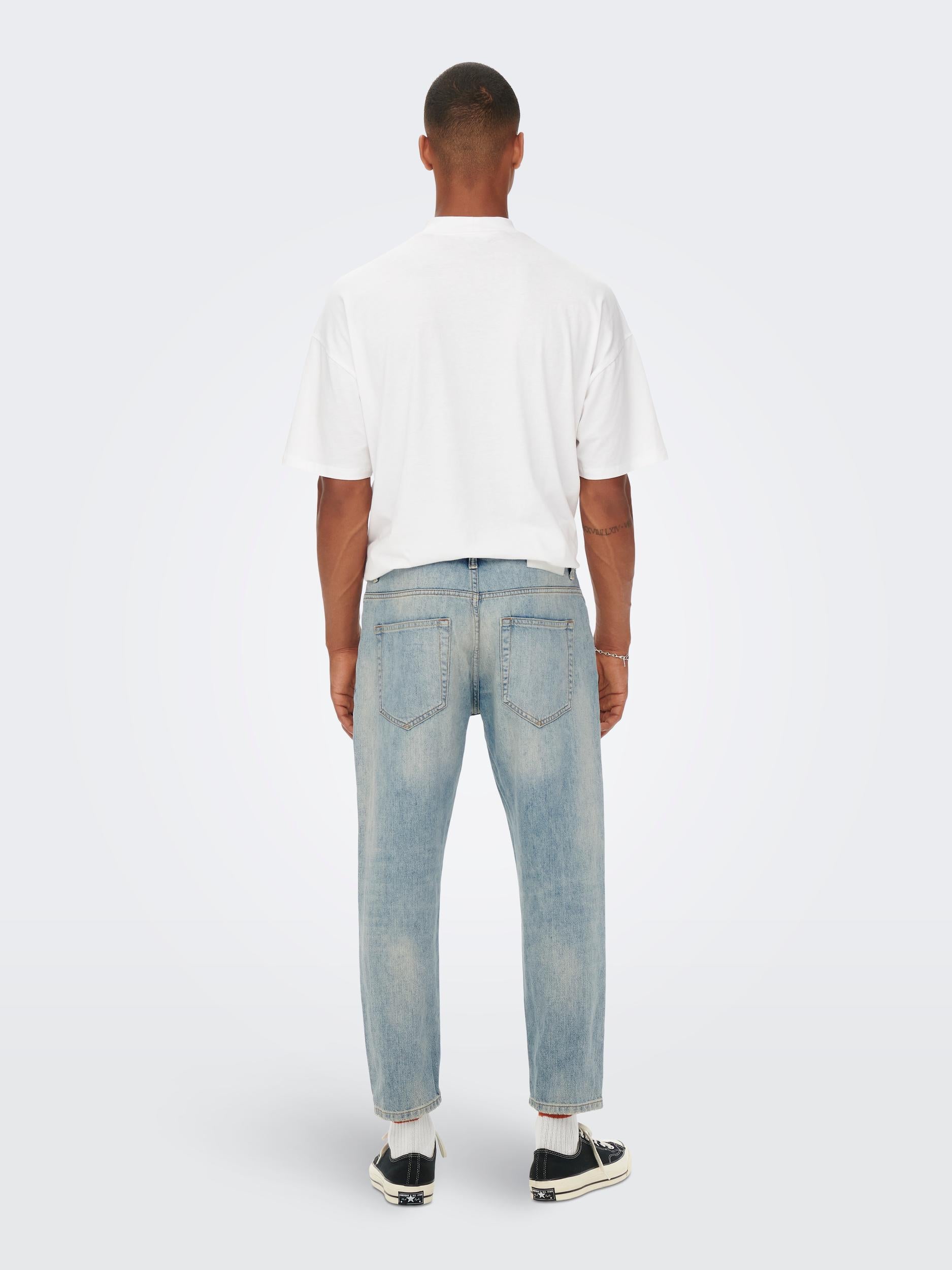 DENIM CROPPED FIT - BLUE DENIM