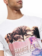 T-SHIRT PARADISE ISLAND - BIANCO