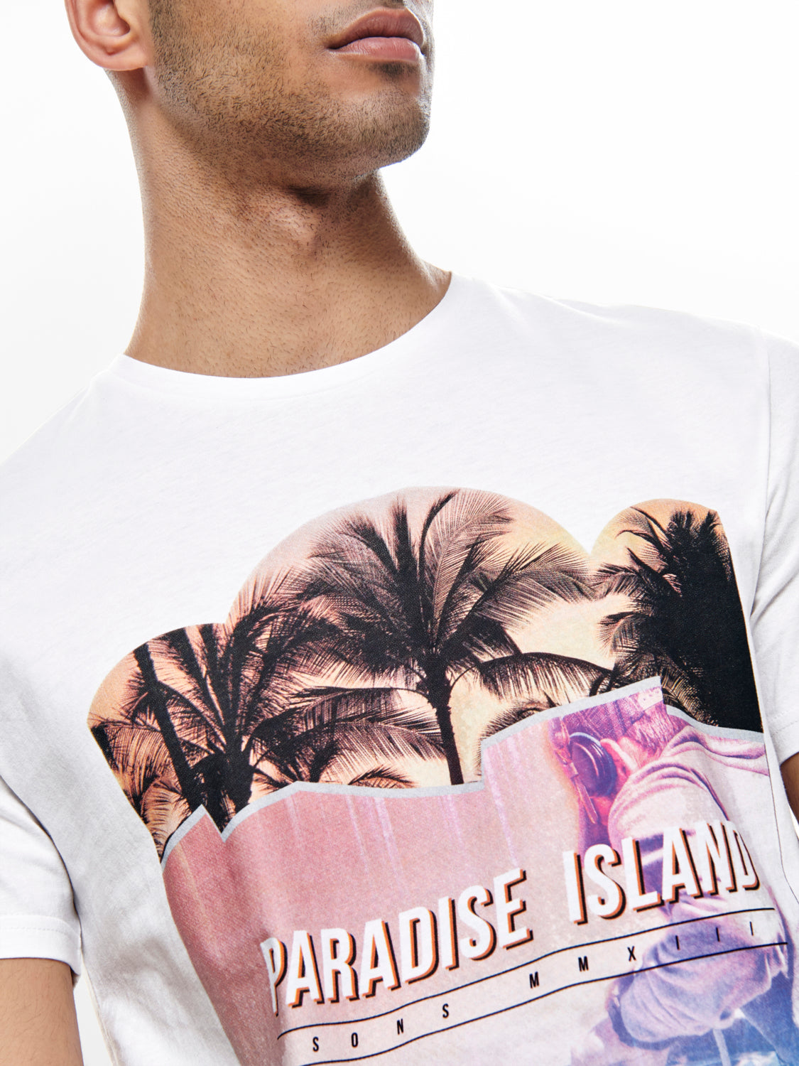 T-SHIRT PARADISE ISLAND - BIANCO