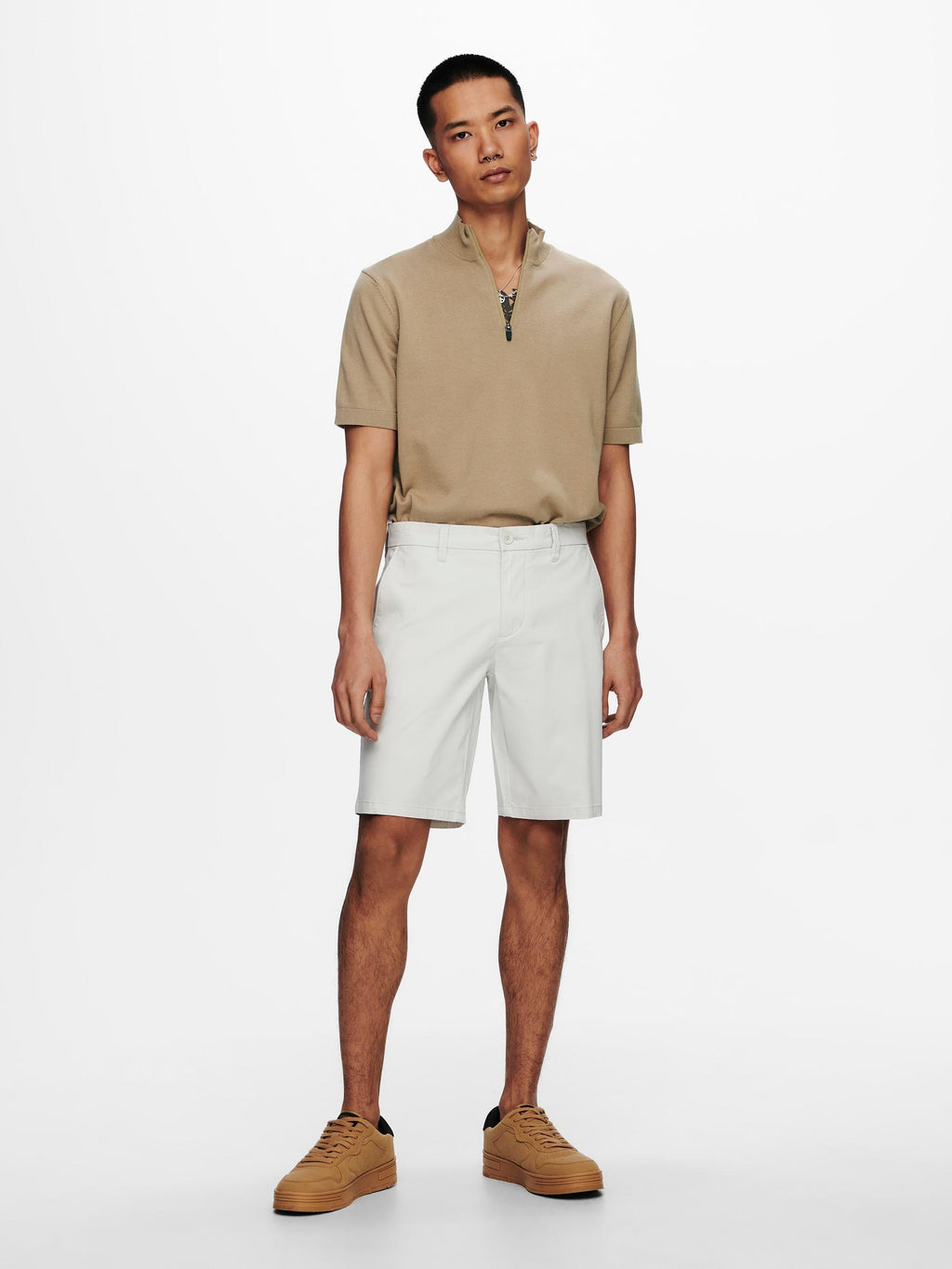 SHORTS IN COTONE - GHIACCIO