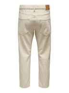 DENIM CARROT E CROPPED - BEIGE