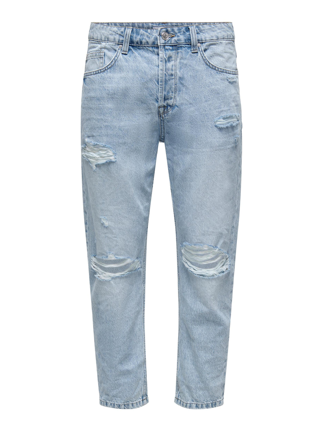 DAMAGE BLUE JEANS - BLUE DENIM