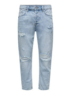 JEANS BLUE DAMAGE - BLUE DENIM