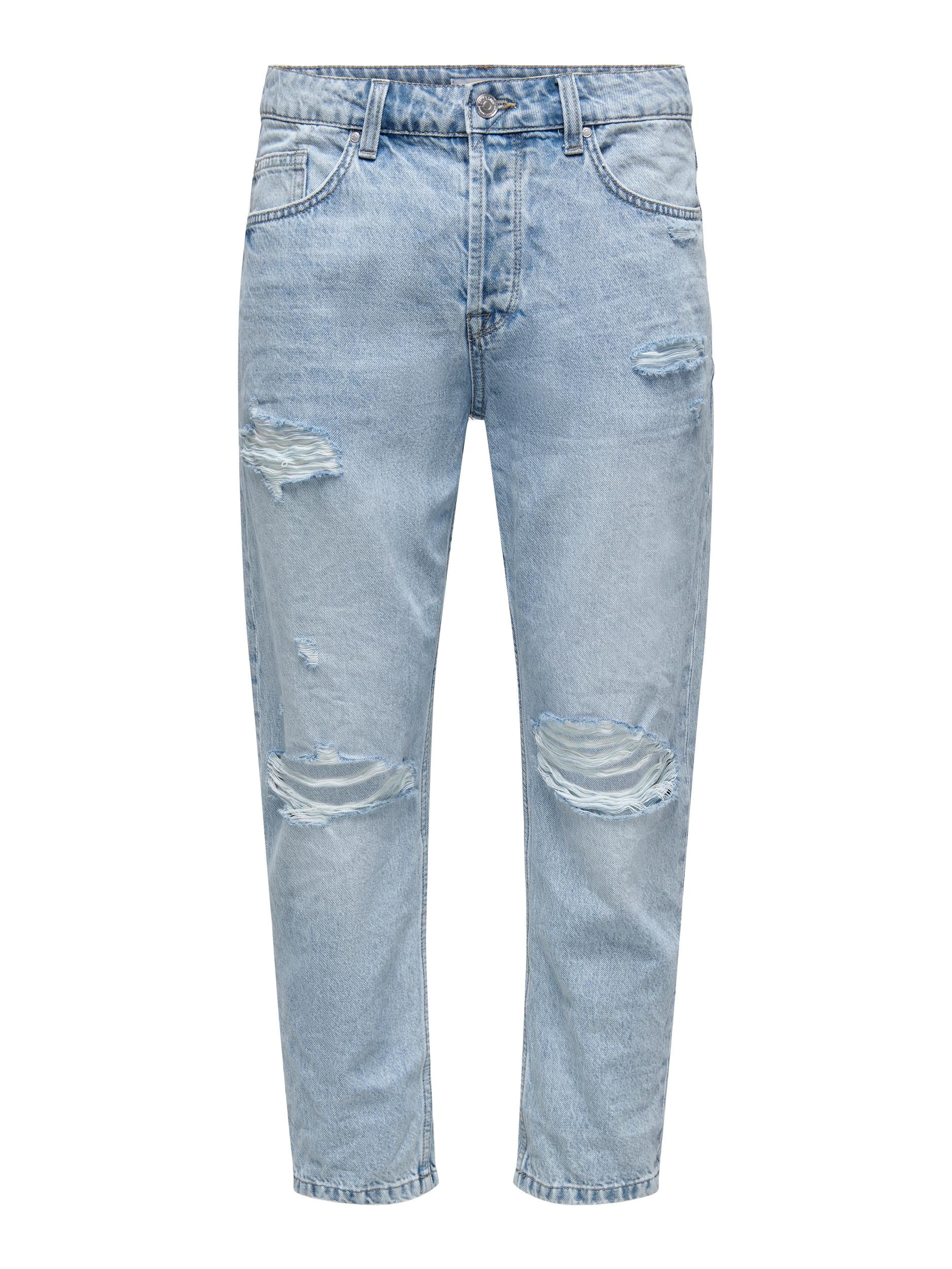 JEANS BLUE DAMAGE - BLUE DENIM