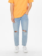 JEANS BLUE DAMAGE - BLUE DENIM