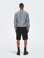 CHINO SHORTS IN TWILL DI COTONE - NERO
