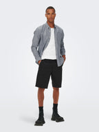 CHINO SHORTS IN TWILL DI COTONE - NERO