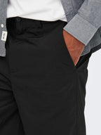 CHINO SHORTS IN TWILL DI COTONE - NERO