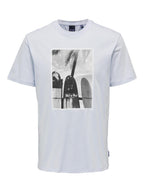 T-SHIRT STAMPA SURF - BIANCO, DARK NAVY
