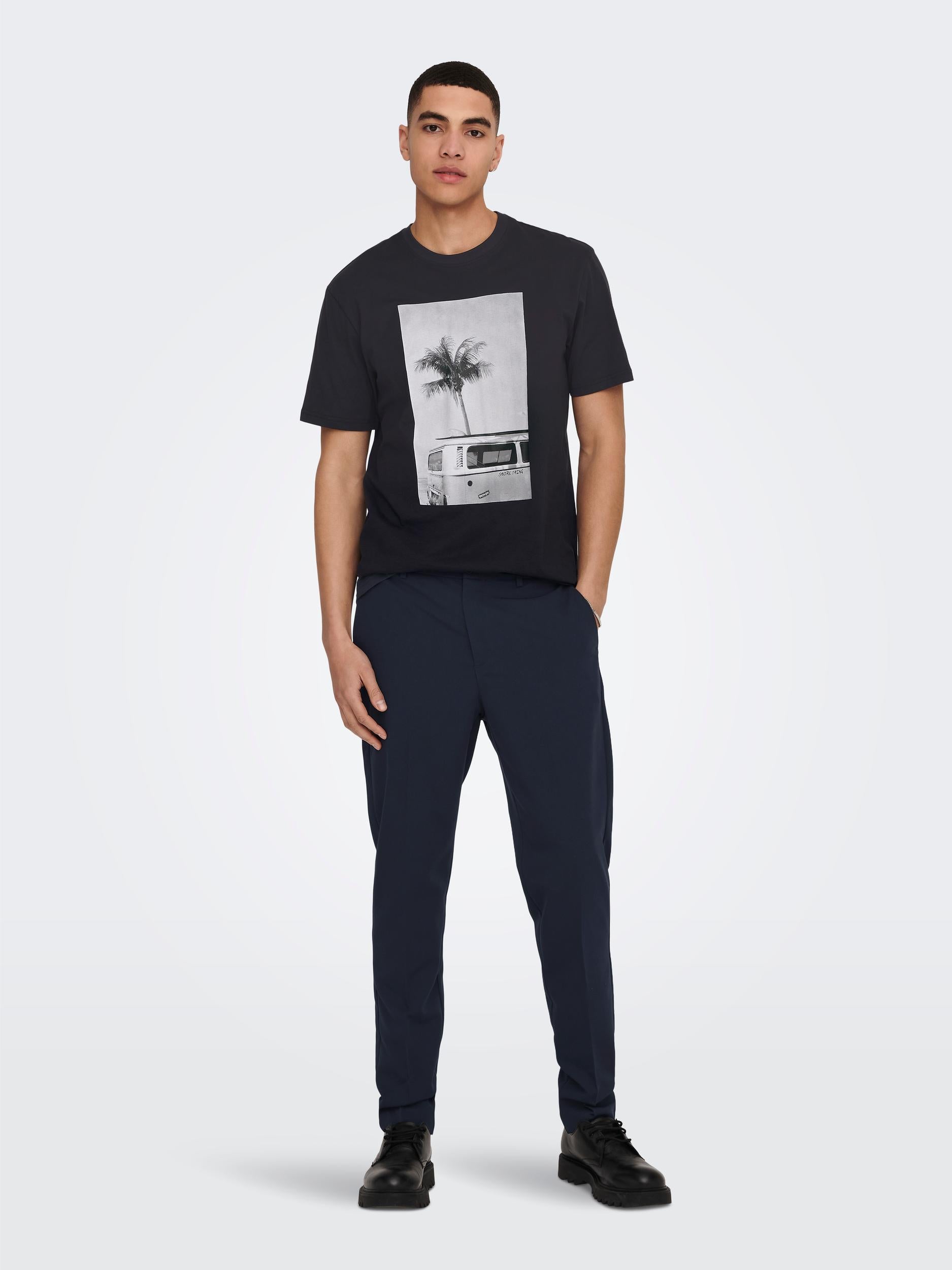 T-SHIRT STAMPA SURF - BIANCO, DARK NAVY