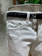 DENIM CON STRAPPI CARROT FIT - BIANCO