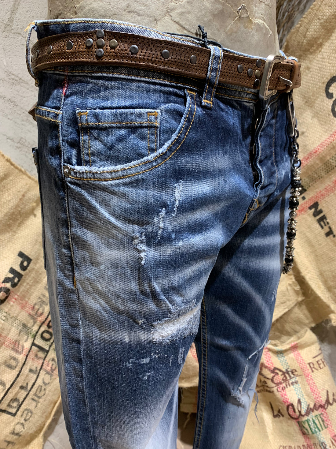 FADED SKINNY DENIM - DENIM