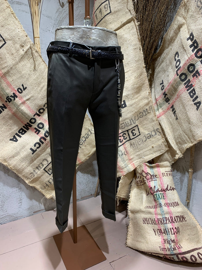 PANTALONI TAGLIO CLASSICO - VERDE - NERO - MORO
