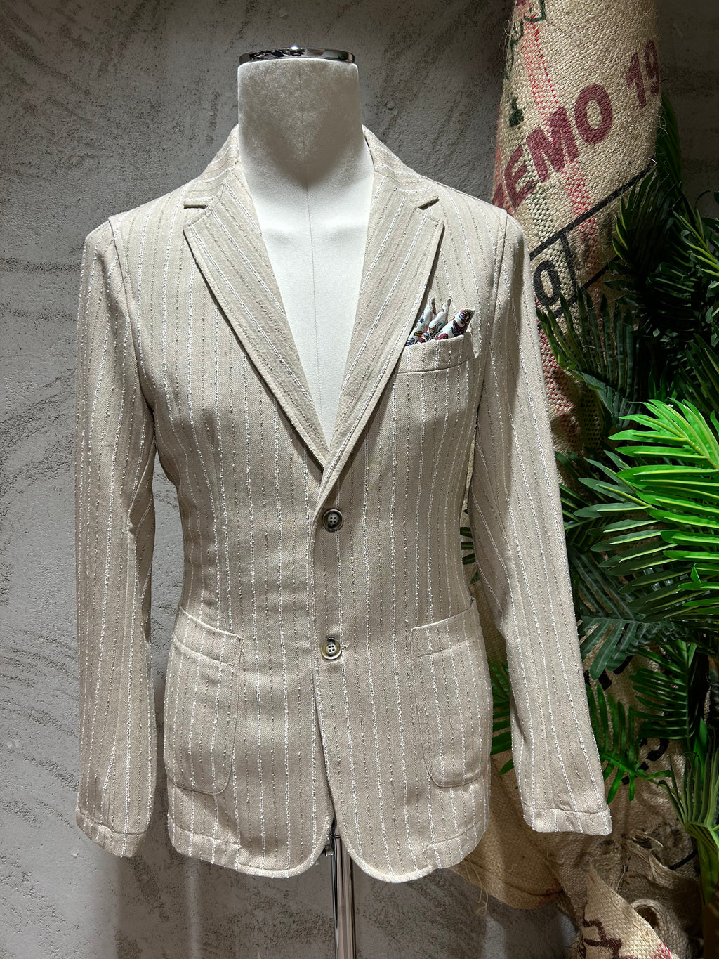 GIACCA LIGHT STRIPES - SABBIA