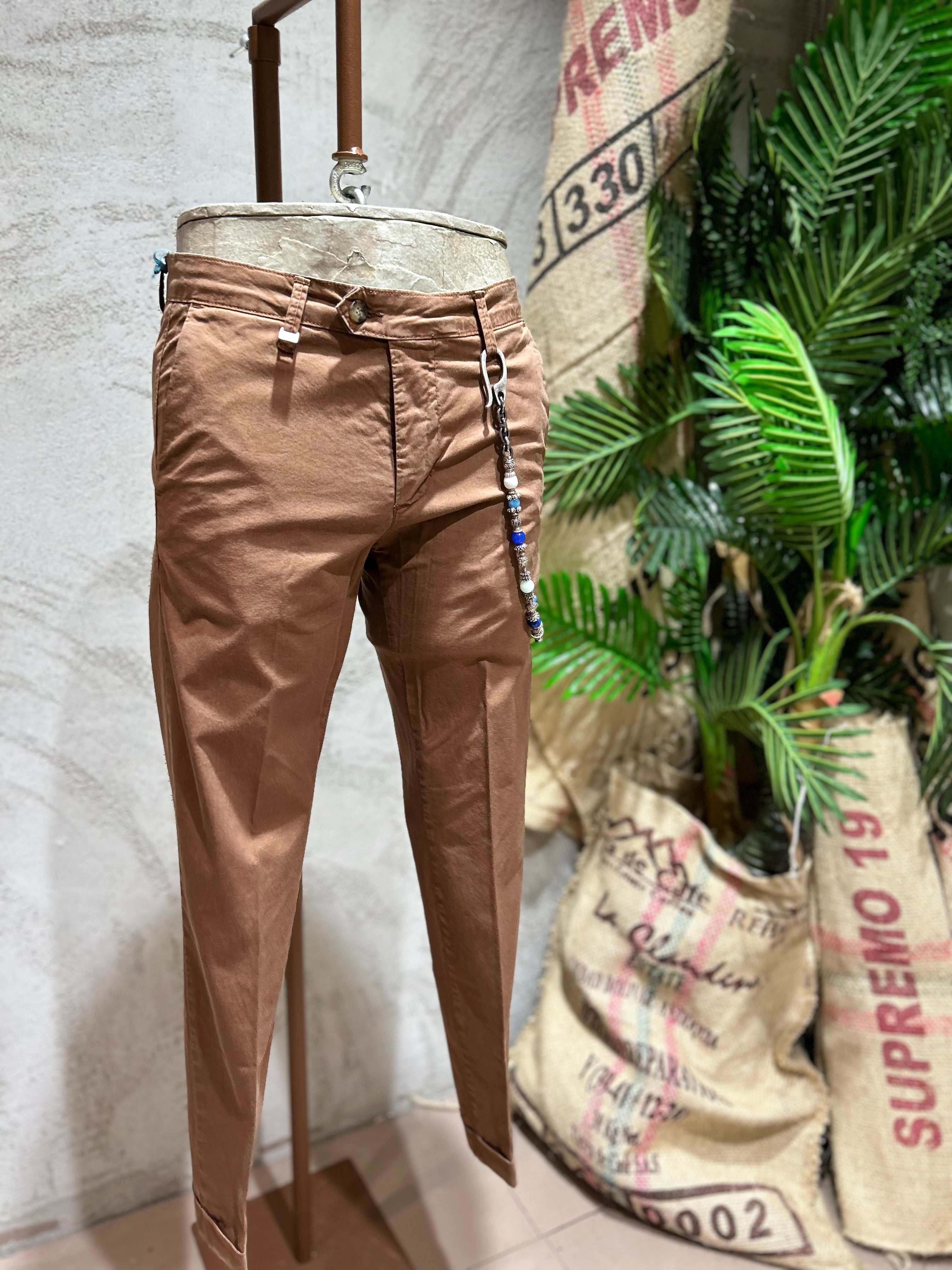 PANTALONI TAGLIO CLASSICO - WHITE-OFF, TABACCO