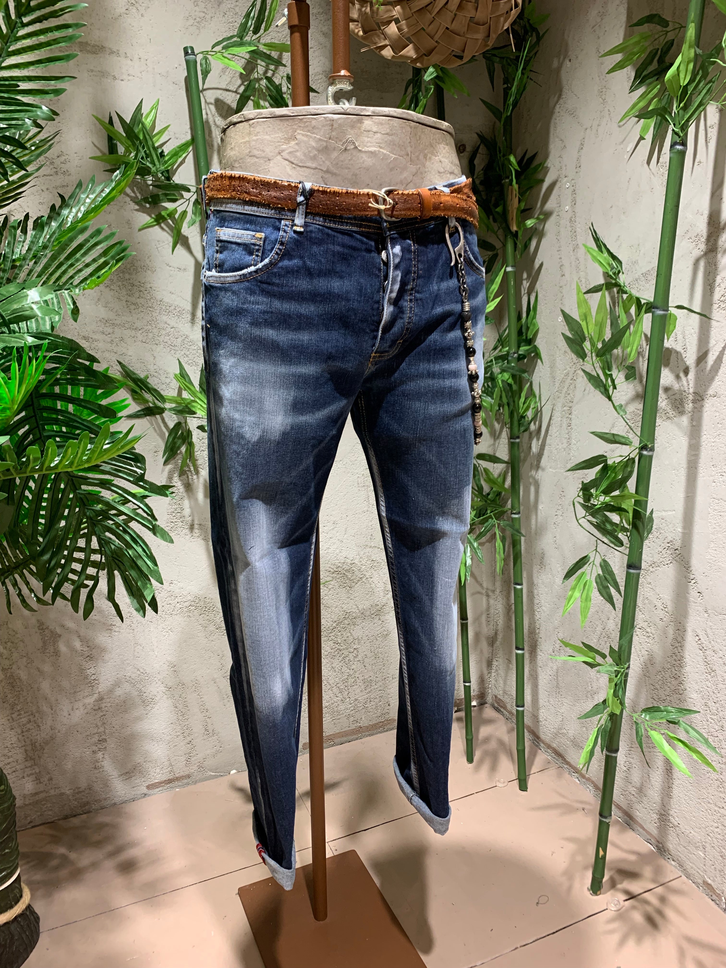 SKINNY DENIM EXCHANGED WASH- BLUE DENIM