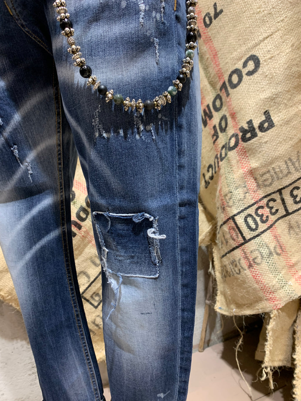 SKINNY DENIM SBIADITO - DENIM