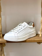 SNEAKERS BASSE IN PELLE - BIANCO