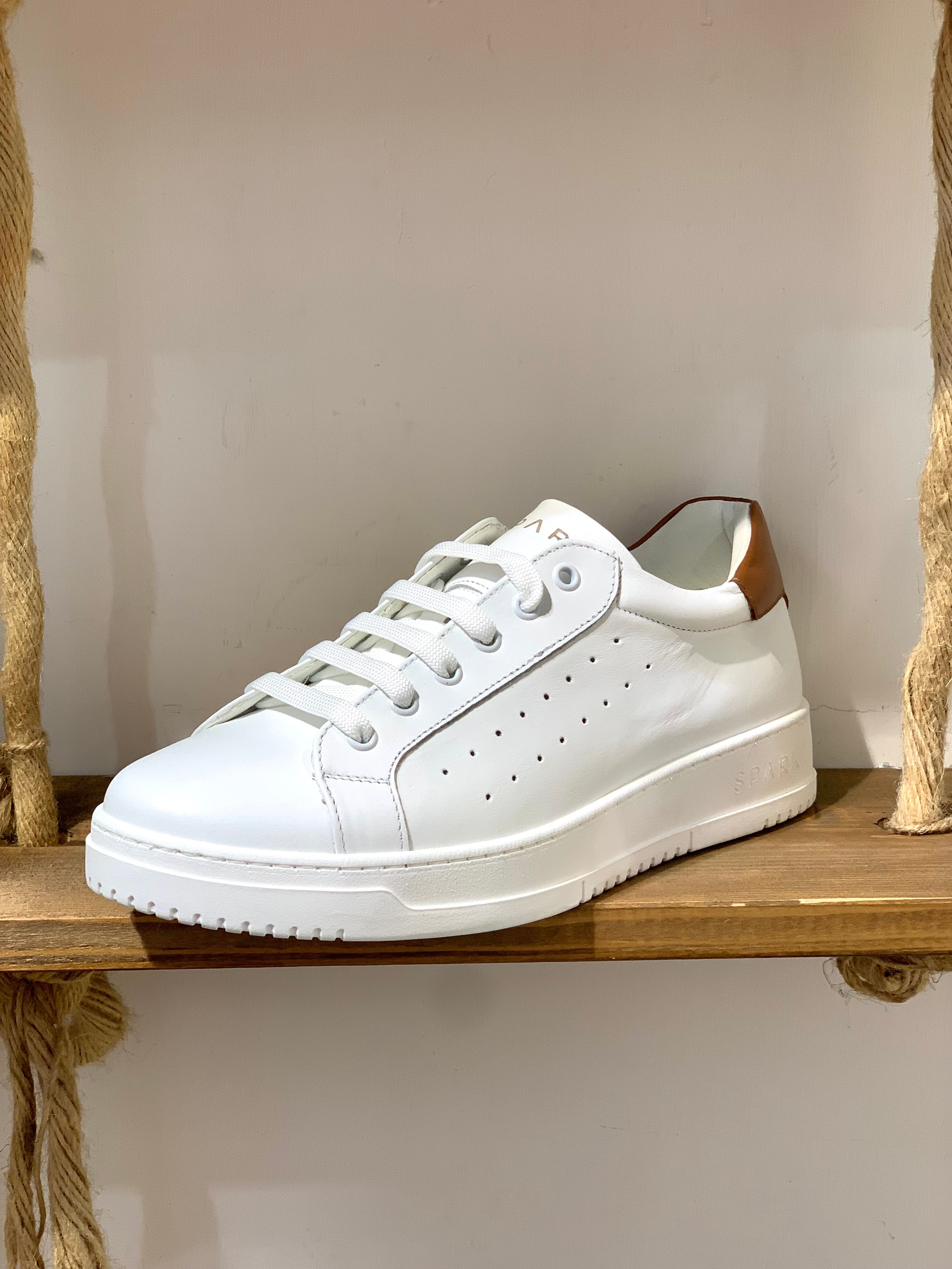 SNEAKERS BASSE IN PELLE - BIANCO