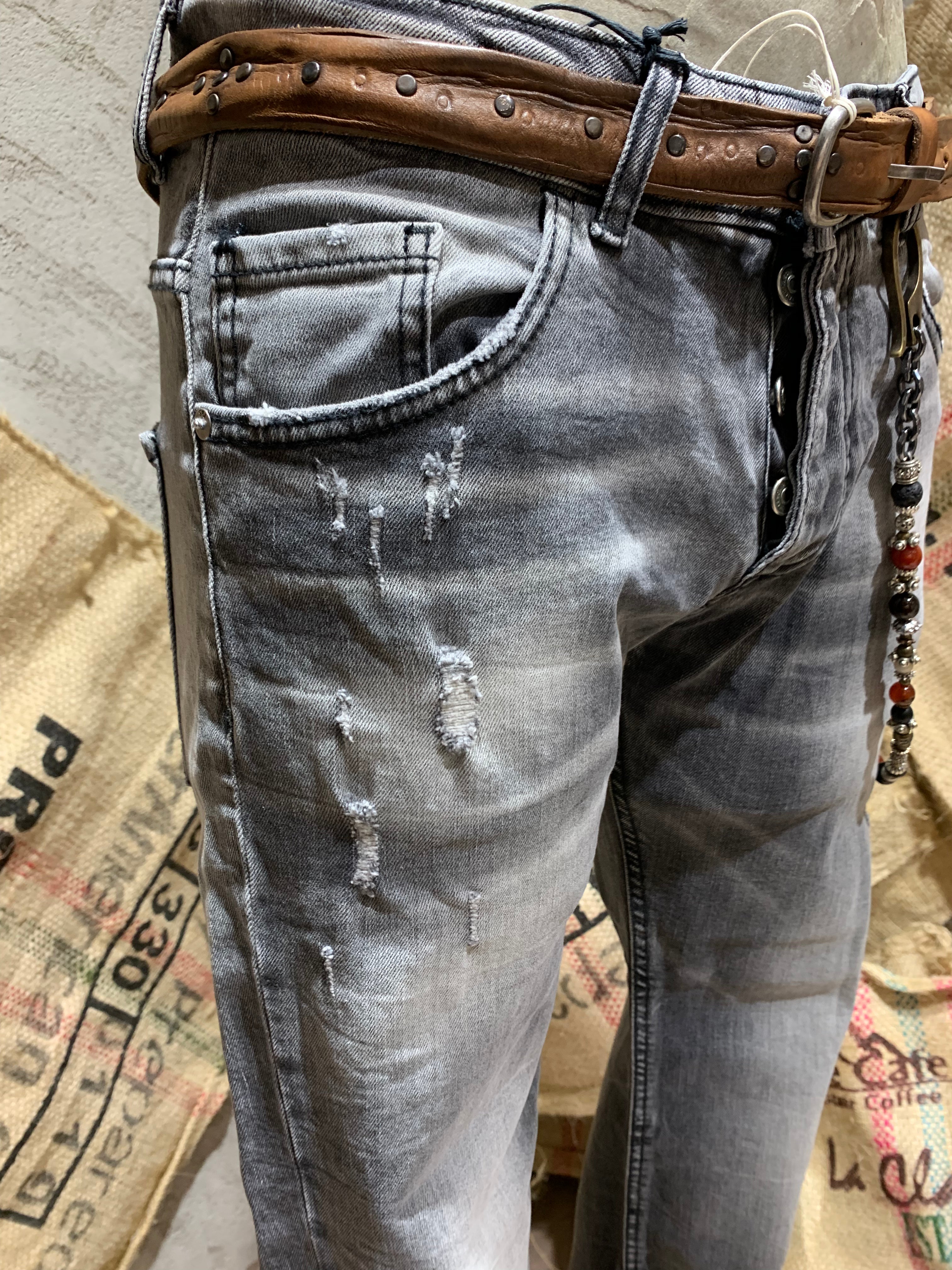 SKINNY DENIM CROPPED - GRIGIO SCURO