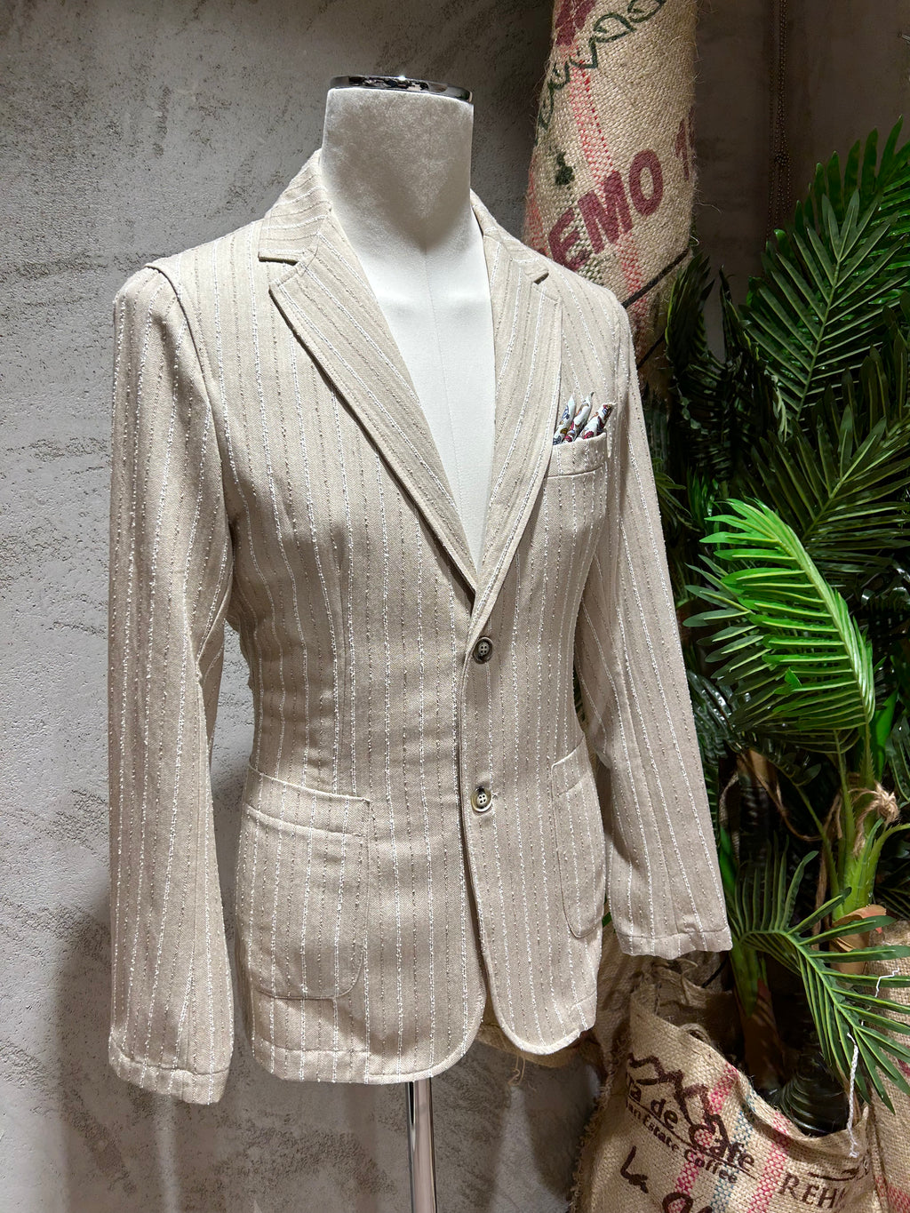 GIACCA LIGHT STRIPES - SABBIA