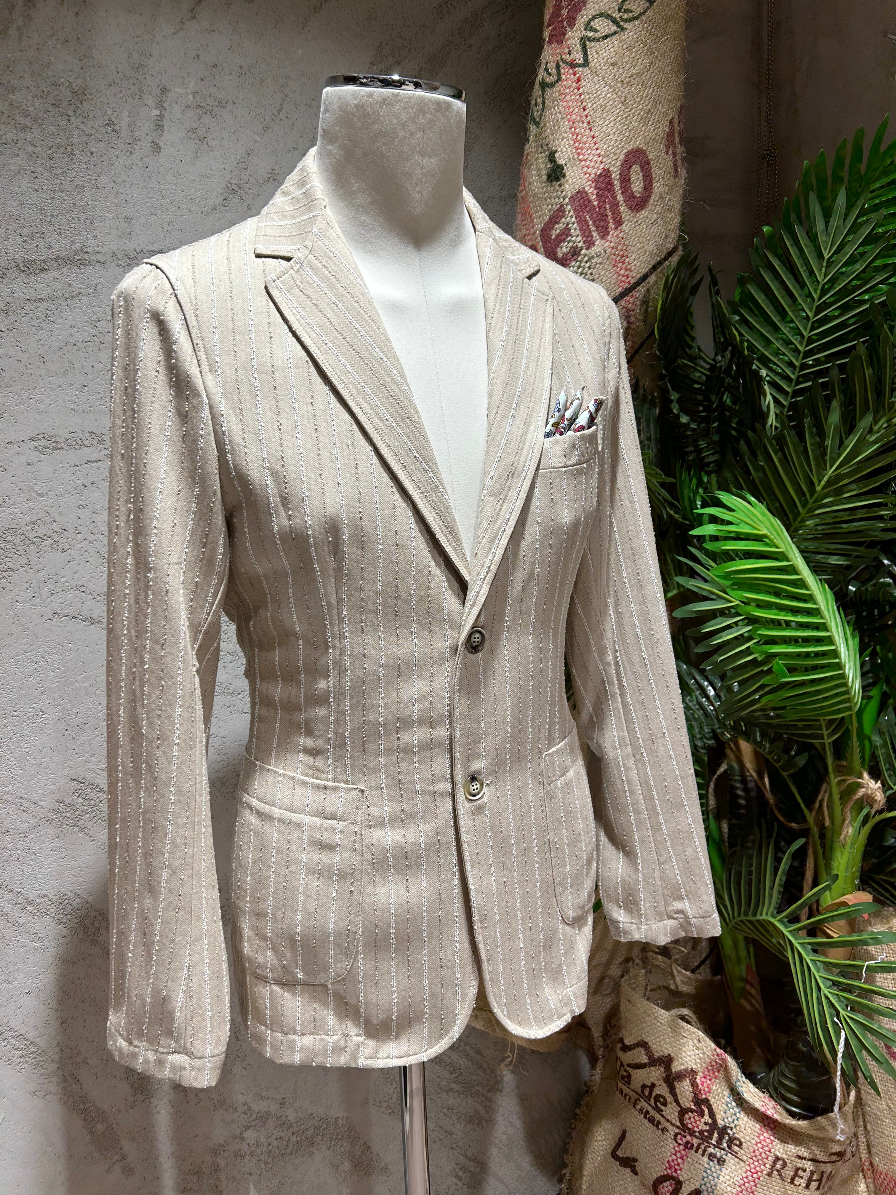 GIACCA LIGHT STRIPES - SABBIA