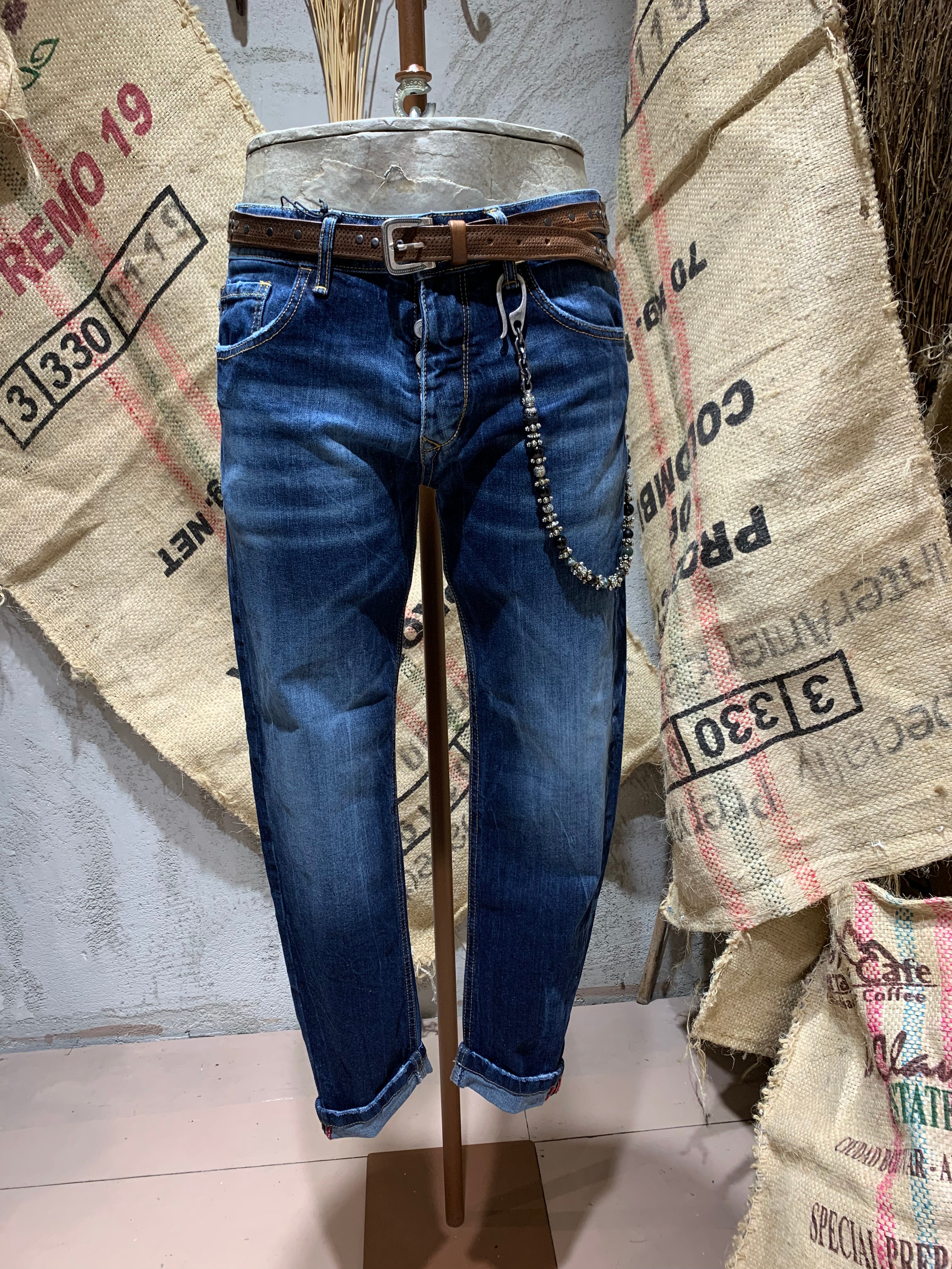 SKINNY DENIM WASHED - BLUE DENIM