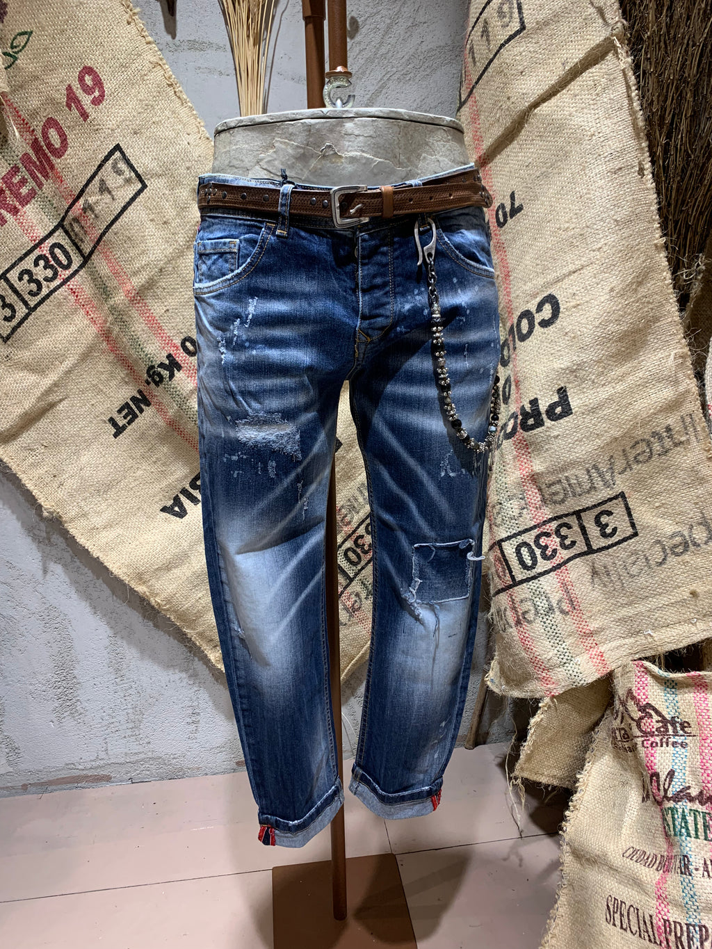 SKINNY DENIM SBIADITO - DENIM