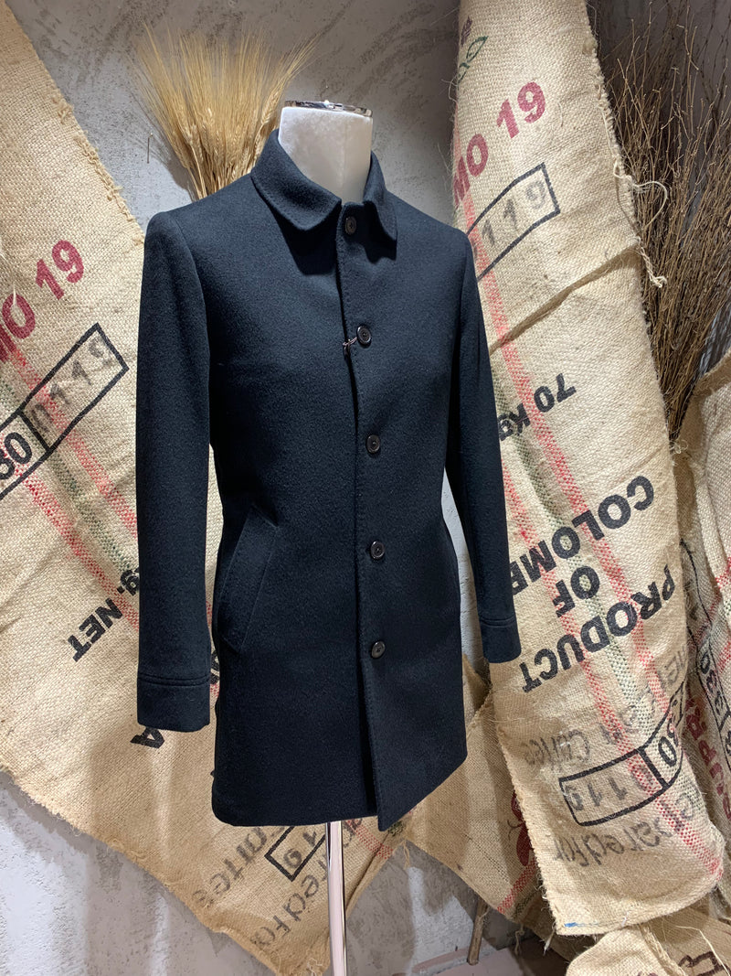 CAPPOTTO MONOPETTO LANA & CASHMERE- NERO