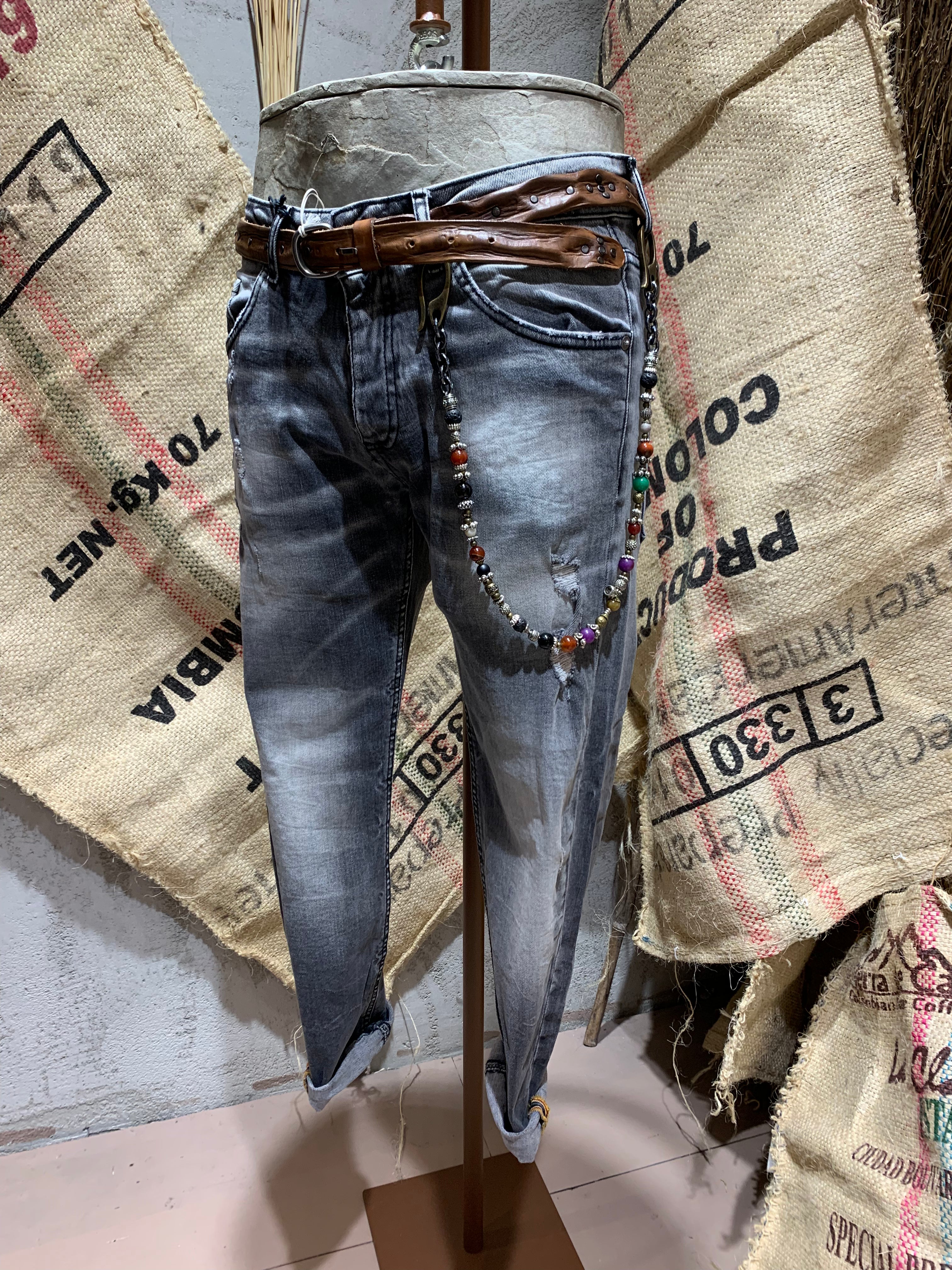 SKINNY DENIM CROPPED - GRIGIO SCURO