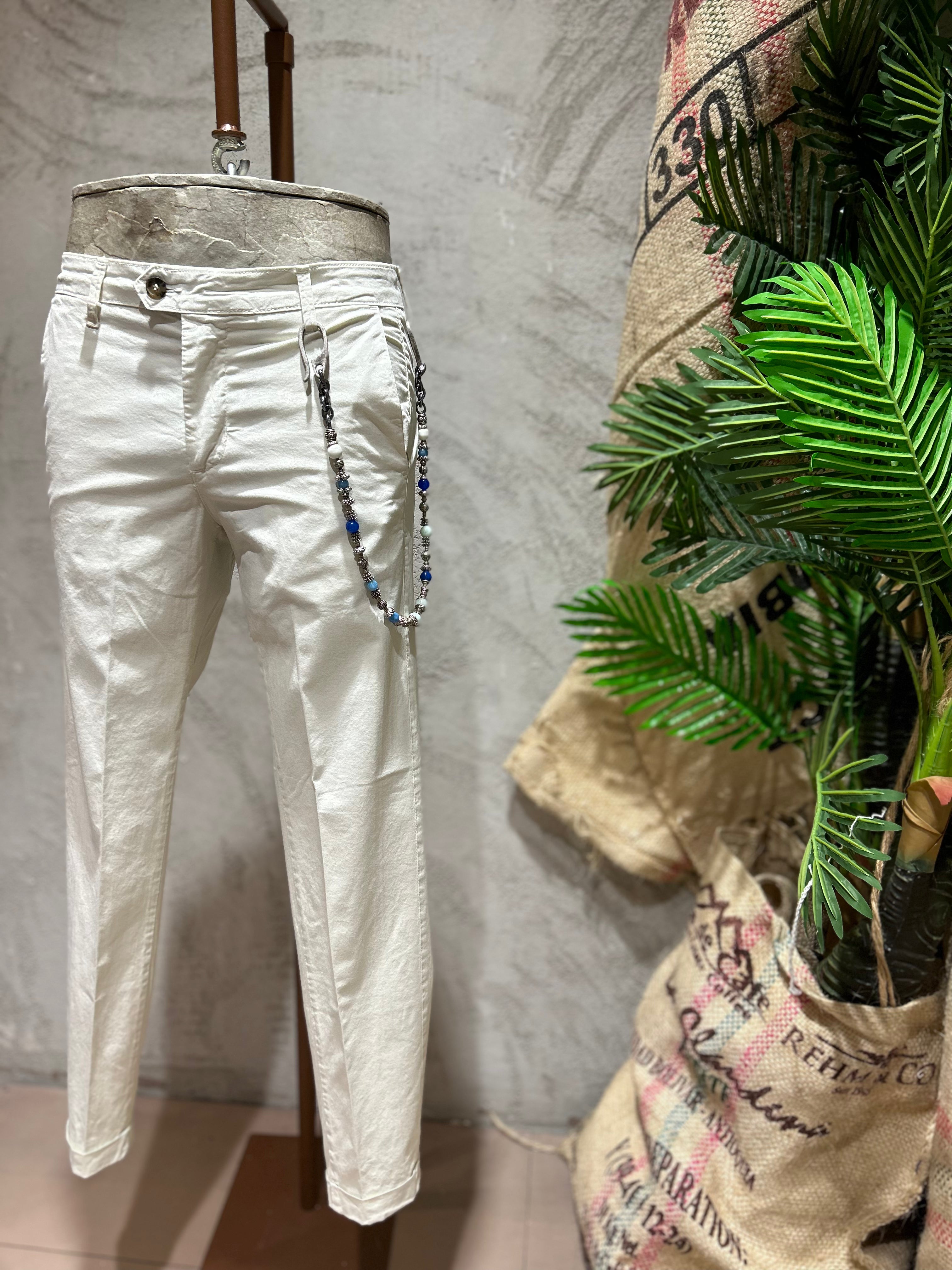 PANTALONI TAGLIO CLASSICO - WHITE-OFF, TABACCO