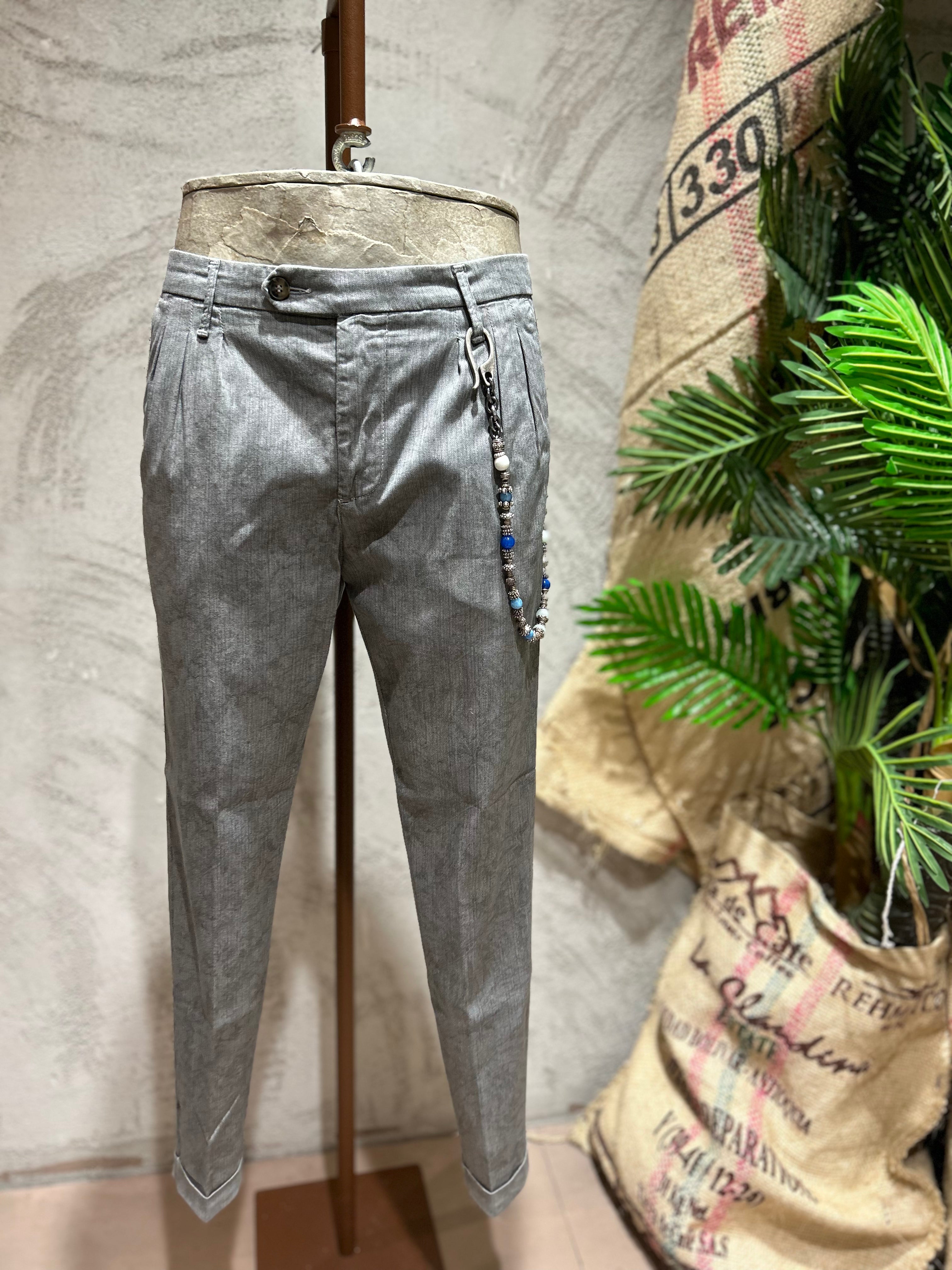 PANTALONI CHIUSURA LATERALE - GRIGIO CHIARO