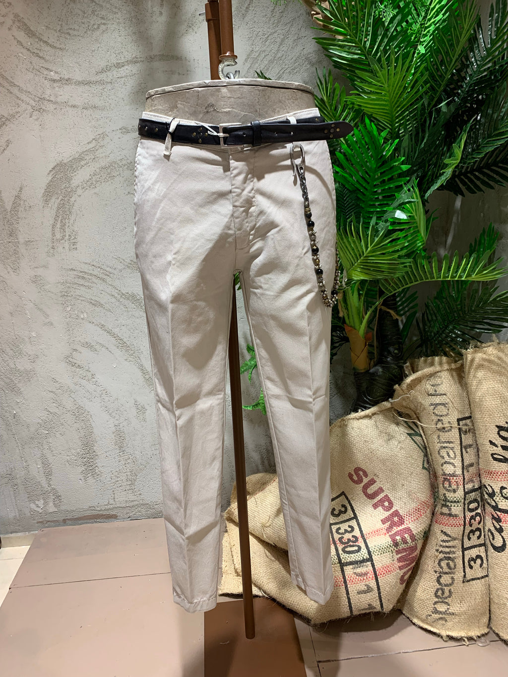 PANTALONI NIDO D'APE TAGLIO CLASSICO - SABBIA