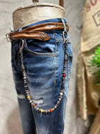 SKINNY DENIM CON ABRASIONI - BLUE DENIM