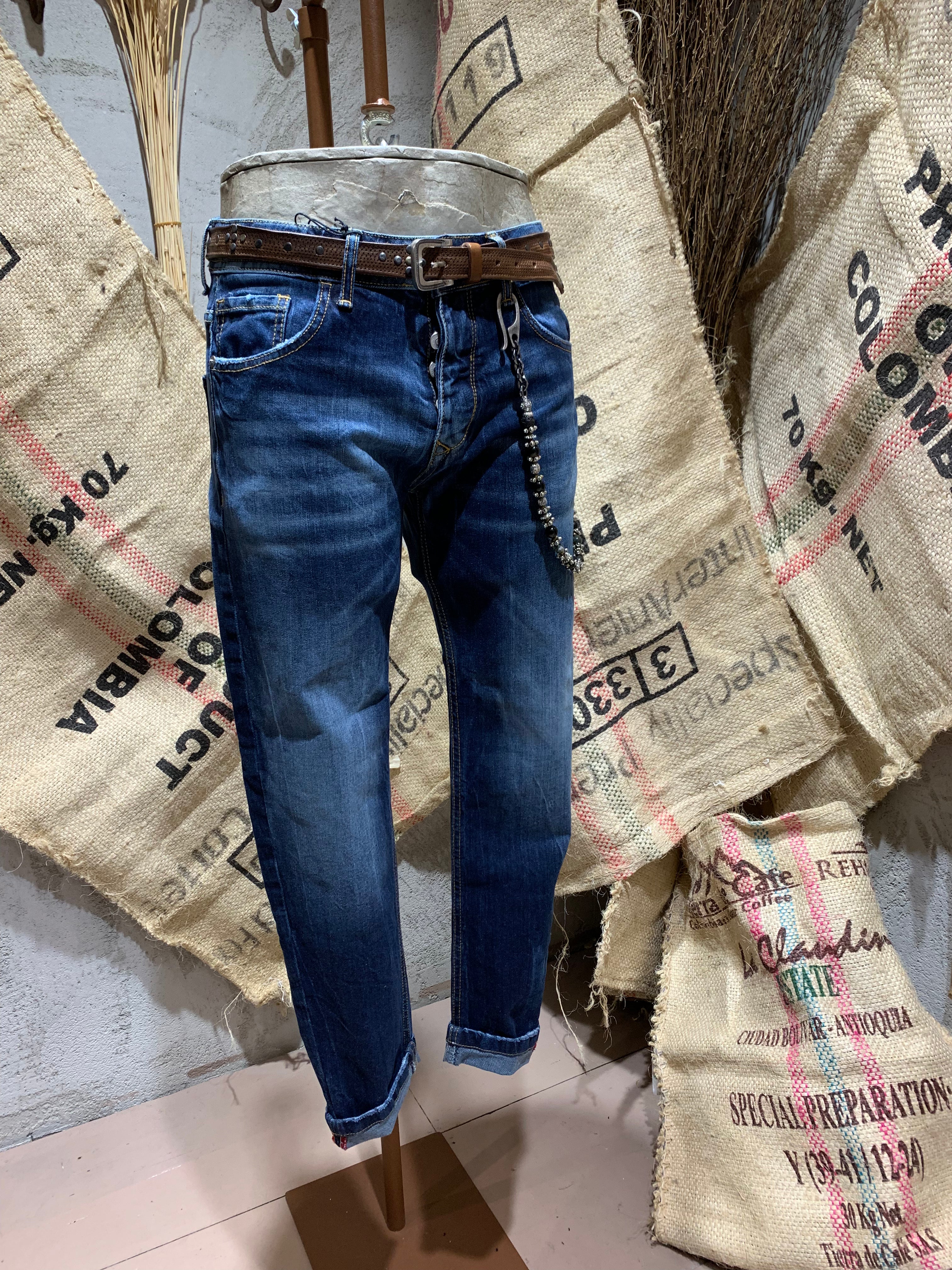 SKINNY DENIM WASHED - BLUE DENIM