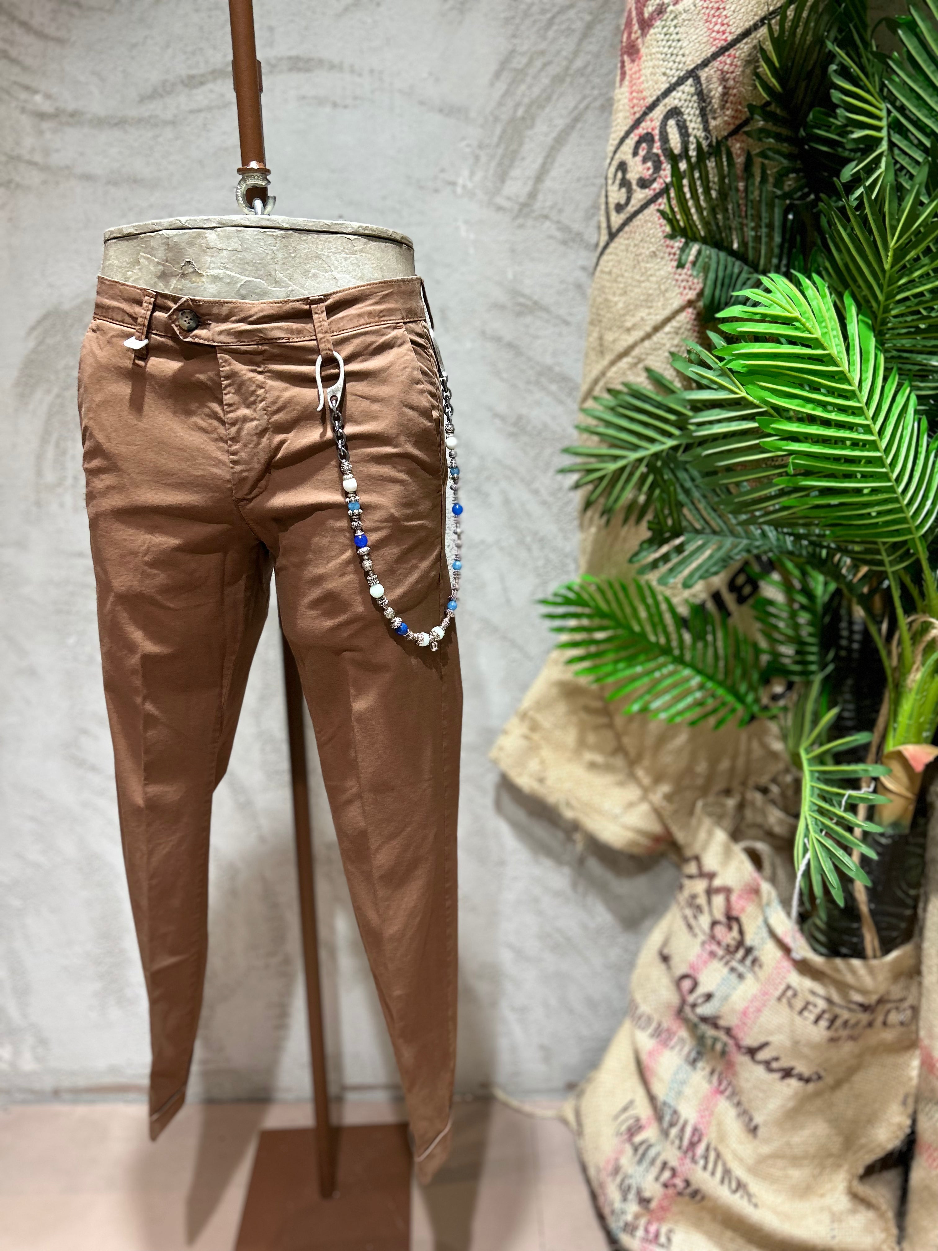 PANTALONI TAGLIO CLASSICO - WHITE-OFF, TABACCO